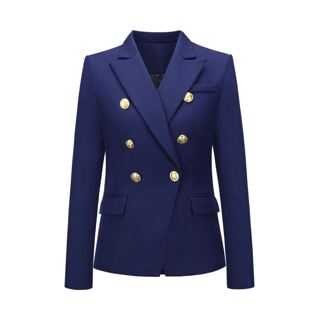 New Women Clothes Coat Autumn Winter Small Houndstooth Fashion Short Double Breasted Coat Blazer
