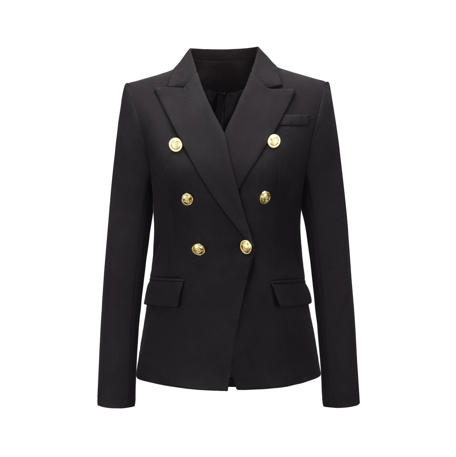 New Women Clothes Coat Autumn Winter Small Houndstooth Fashion Short Double Breasted Coat Blazer