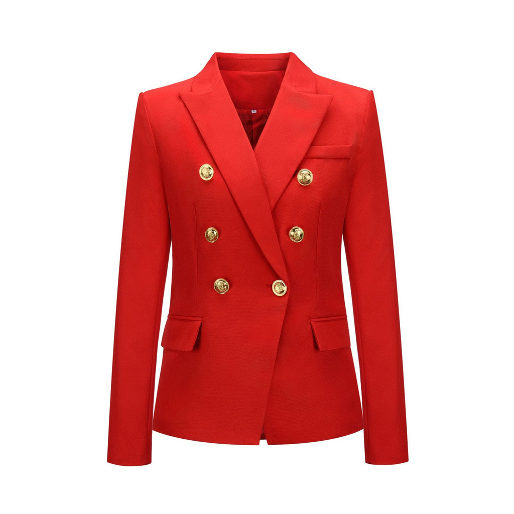 New Women Clothes Coat Autumn Winter Small Houndstooth Fashion Short Double Breasted Coat Blazer