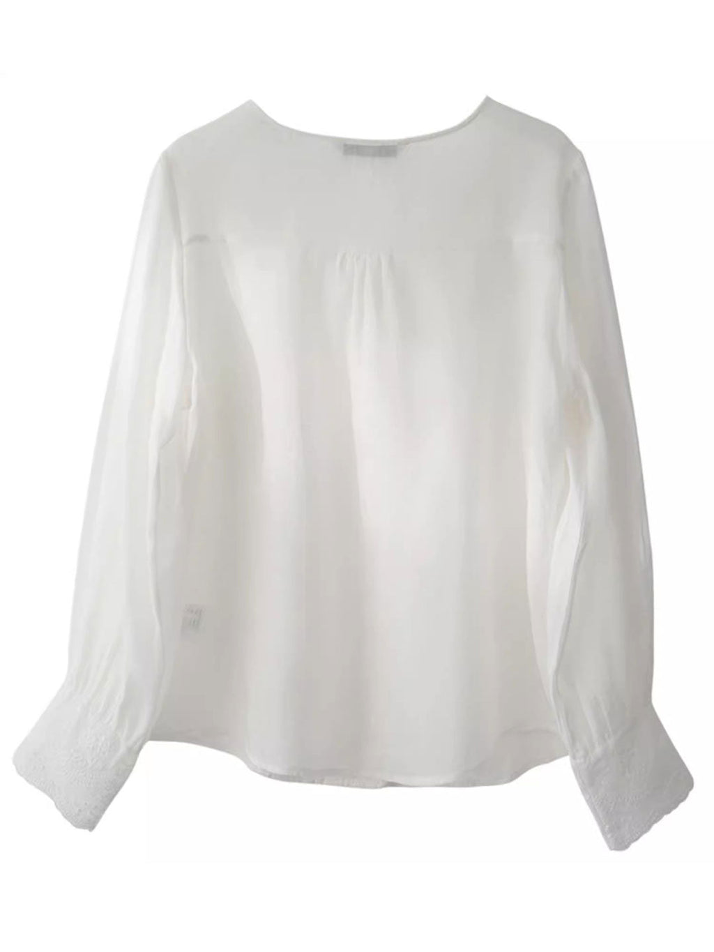 Abigail Vacation V-Neck Solid Color Embroidered Top