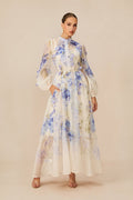 Moment of Beauty Blue Floral Print Maxi Dress