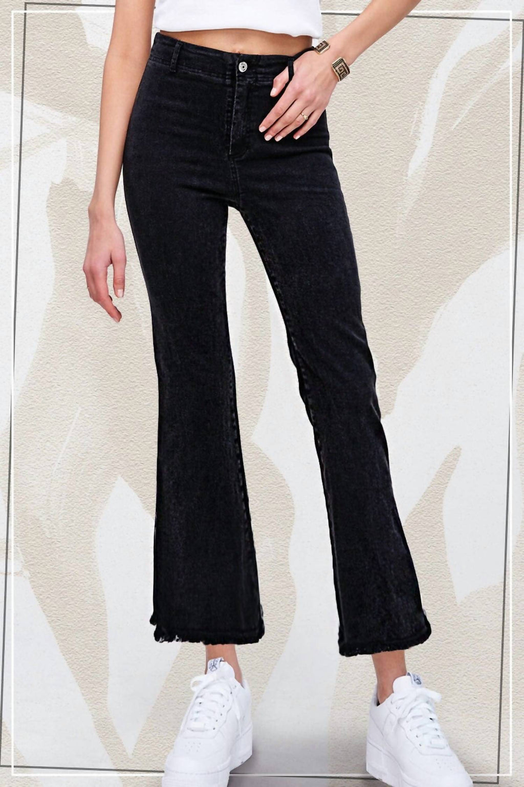 La Miel - Women's Washed Flare Denim Jeans
