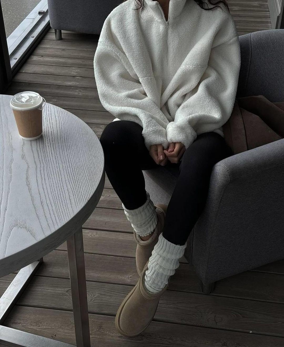 Solid Color European And American Zipper Collar Plush Coat