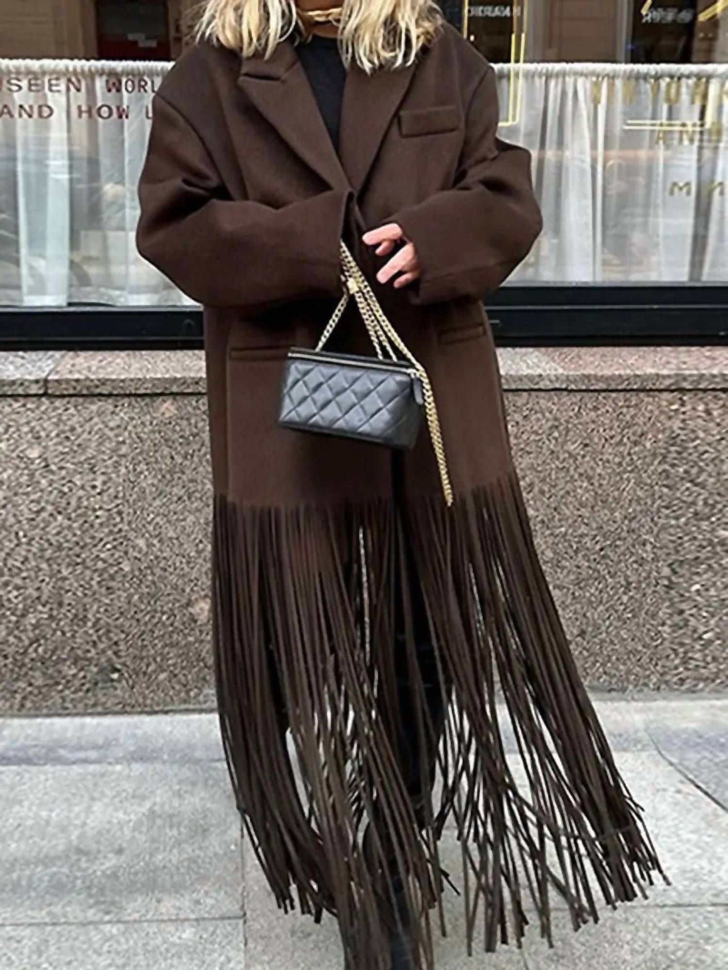 Mccolin - Fringe Hem Tailored Coat