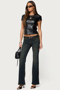 Tez Vintage Washed Low Rise Bootcut Jeans