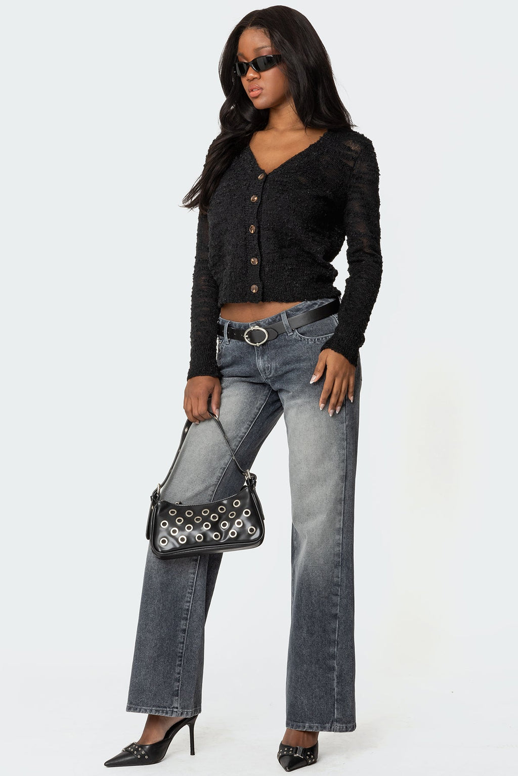 Alysse Washed Low Rise Baggy Jeans