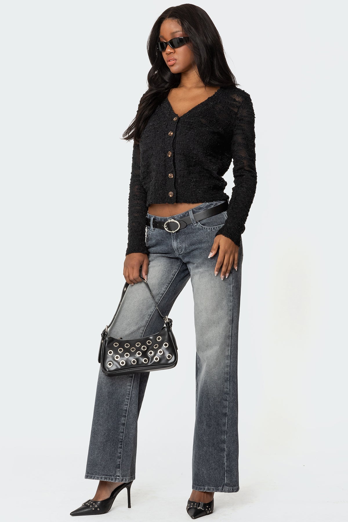 Alysse Washed Low Rise Baggy Jeans