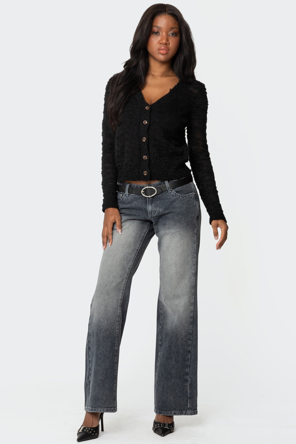 Alysse Washed Low Rise Baggy Jeans