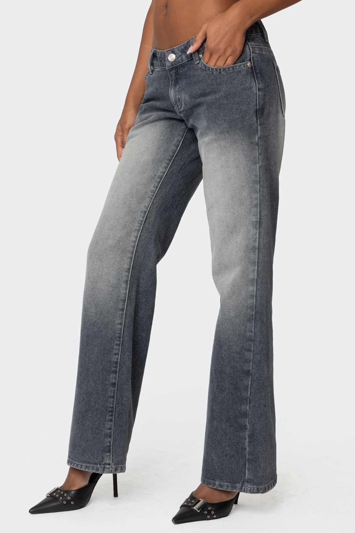 Alysse Washed Low Rise Baggy Jeans