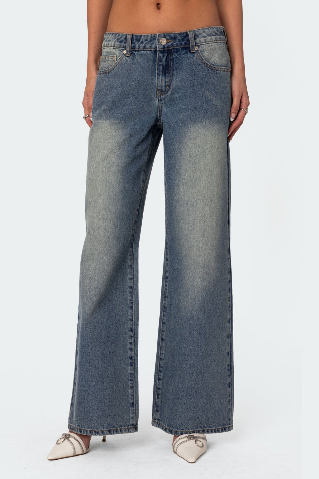 Magda Acid Wash Low Rise Baggy Jeans