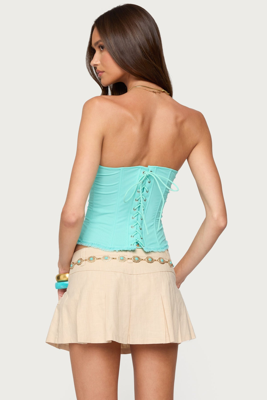 Deirdre Mesh Lace Up Corset