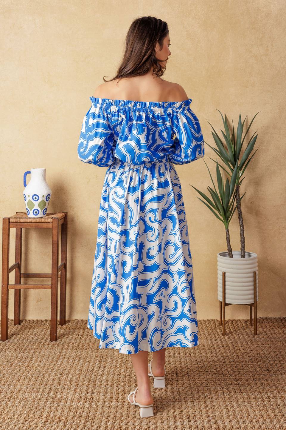 BEACH DAY TOP & SKIRT SET - BLUE & WHITE