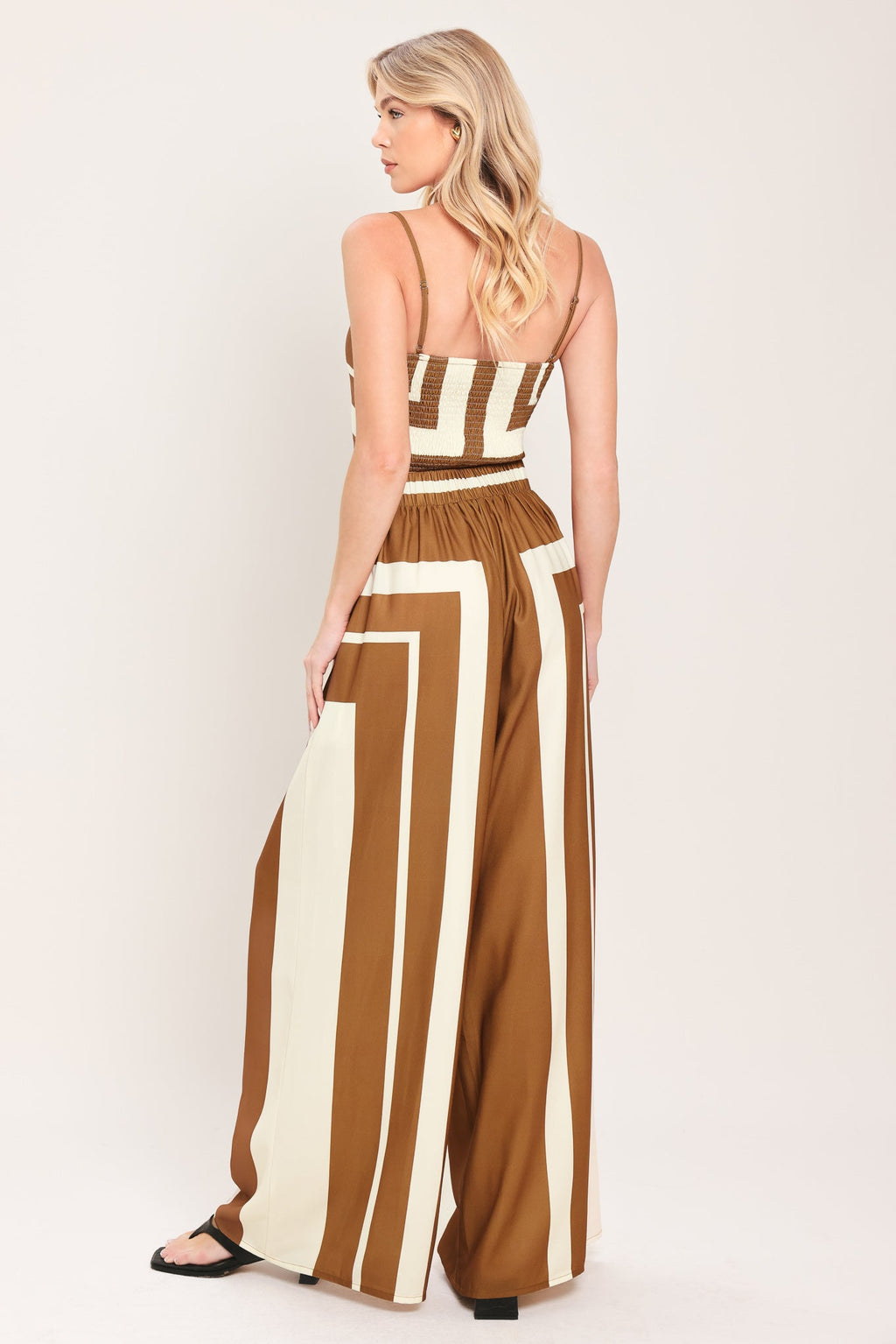 LUXE COAST BROWN & IVORY TOP & PANT SET