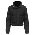 Autumn Winter Women Clothing Short Cotton Jacket Women Long Sleeved High Collar Warm Coat Loose Casual Cotton Padded Clothes Bread Coat