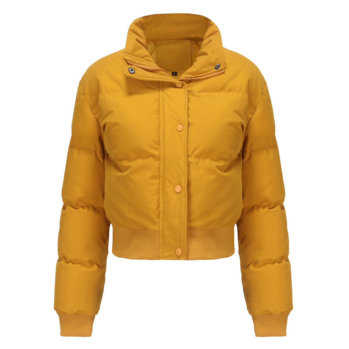 Autumn Winter Women Clothing Short Cotton Jacket Women Long Sleeved High Collar Warm Coat Loose Casual Cotton Padded Clothes Bread Coat