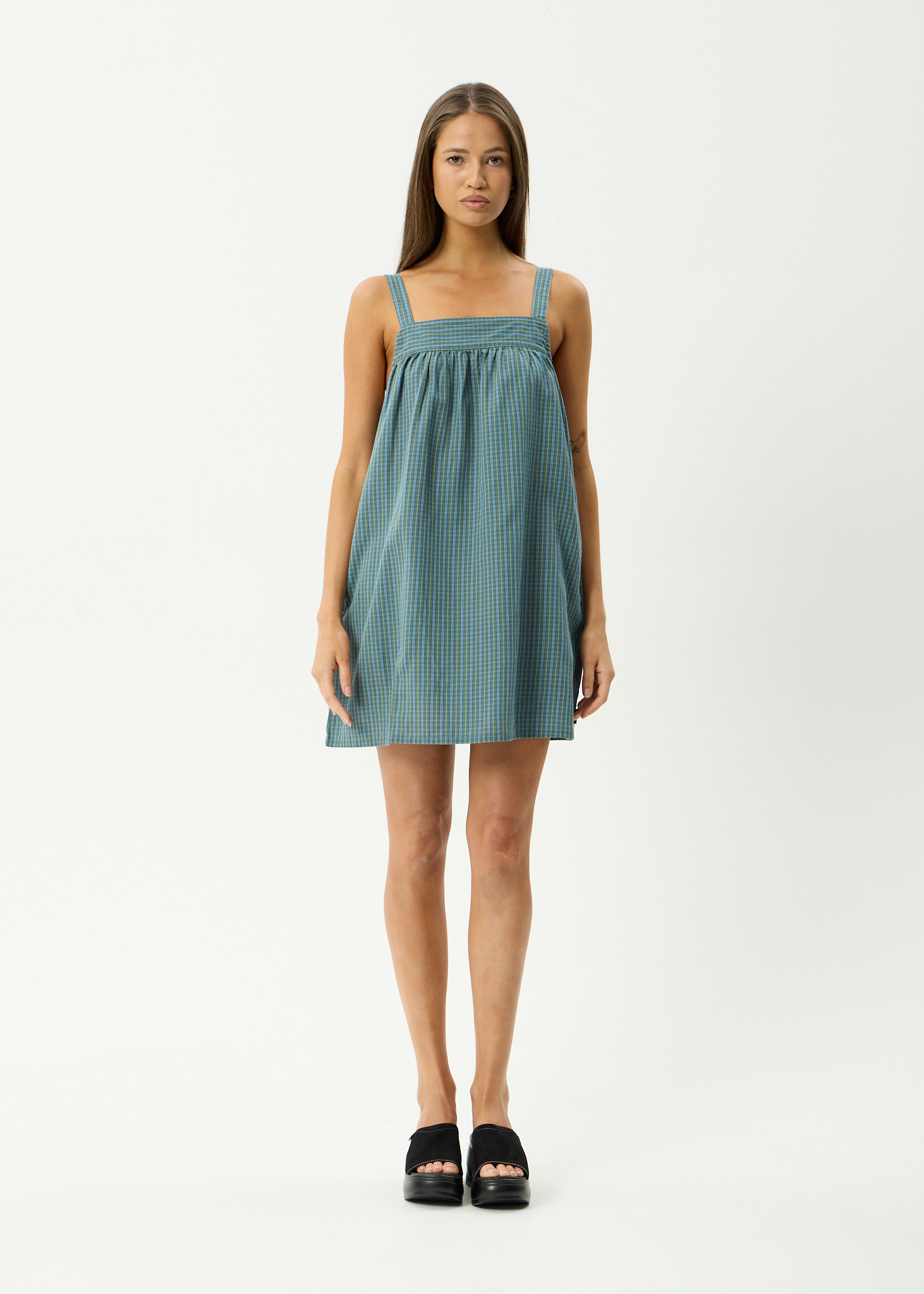 AFENDS Womens Voyager - Mini Dress - Deep Olive Voyager