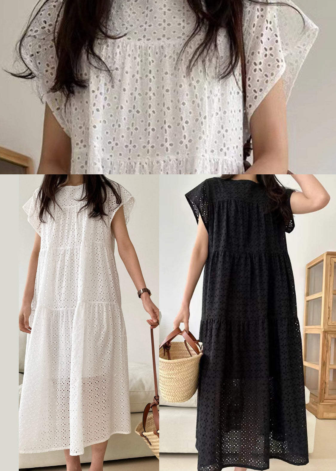 Cotton Embroidered Dress Women Party Summer White