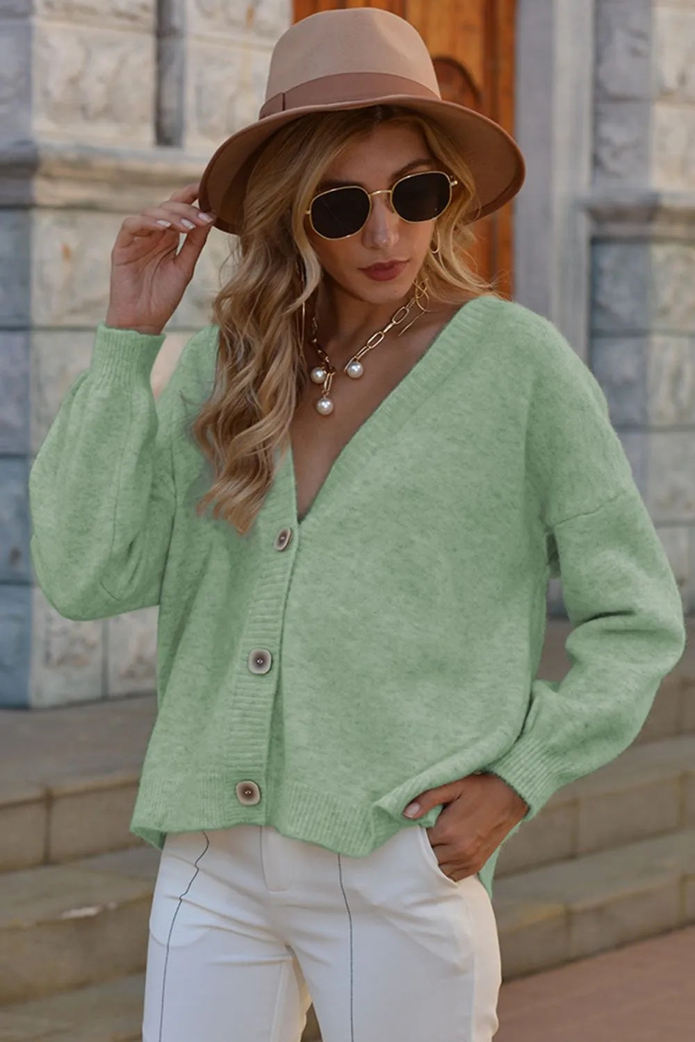 Cardigan Single-breasted Solid Color Coat