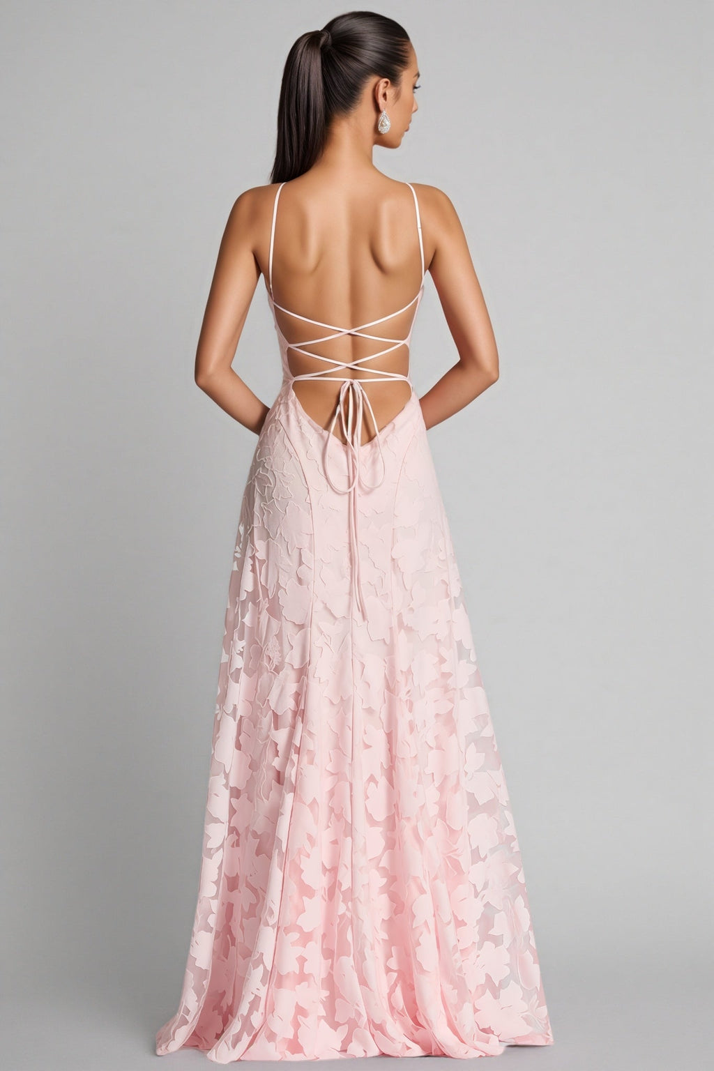 Sorelp Pink Strapless Mesh Maxi Dress