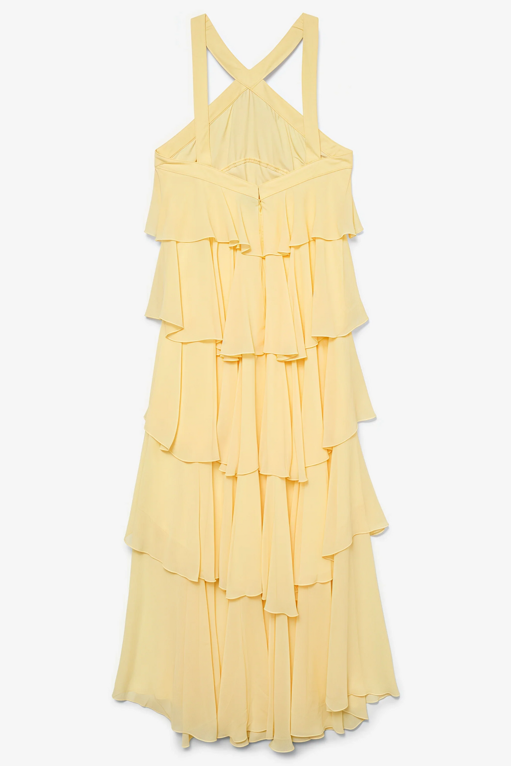 Kairot Yellow Backless 3D Flower Maxi Dress